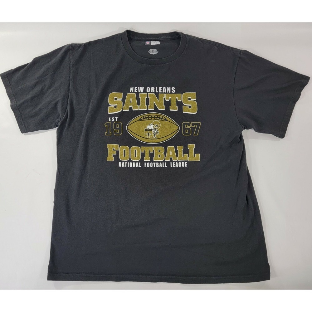 NFL Team Apparel New Orleans Saints Football Black Est. 1967 T-Shirt Men's‎ Sz L